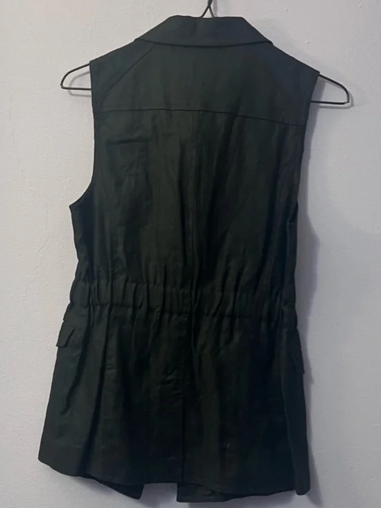 The Limited Black Sleeveless Linen Blazer Vest - Picture 2 of 5